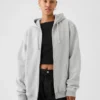 Felpa con cappuccio e zip Vintagesoft Relaxed per adulti