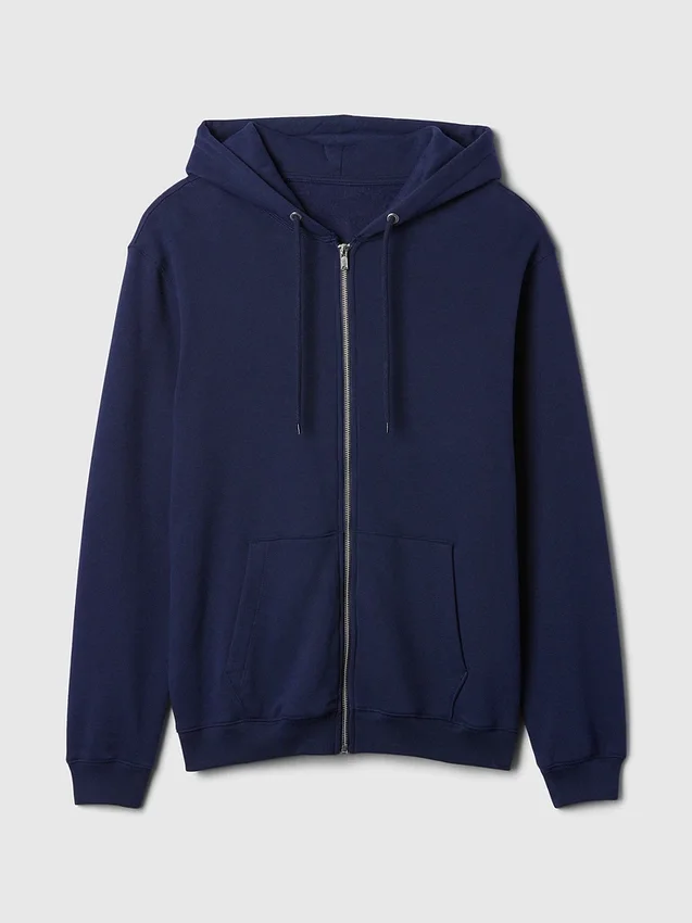 Felpa con cappuccio e zip Vintagesoft Relaxed per adulti