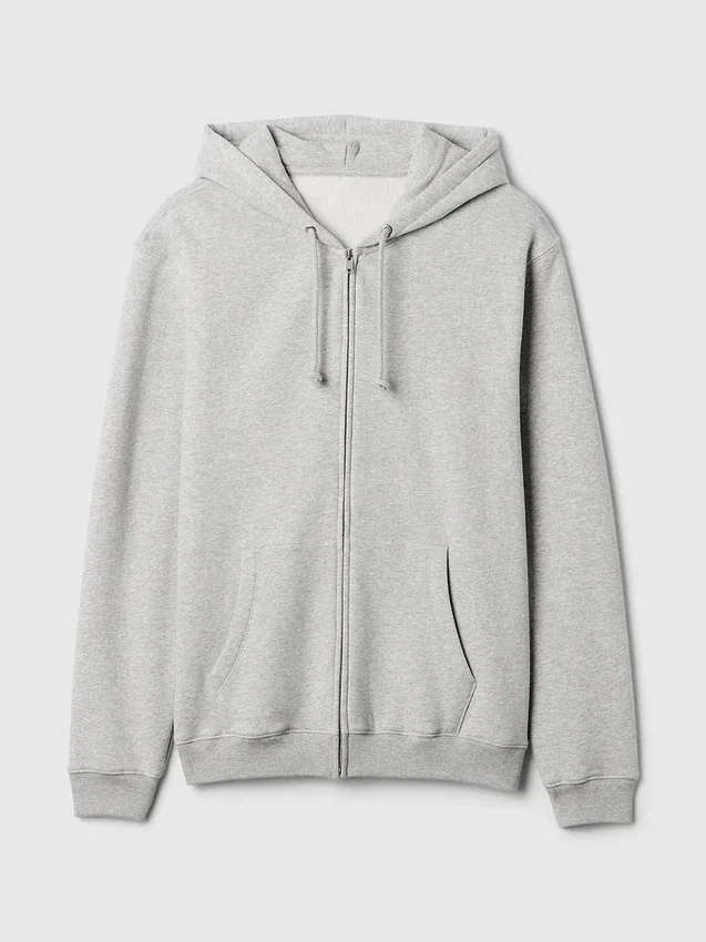 Felpa con cappuccio e zip Vintagesoft Relaxed per adulti