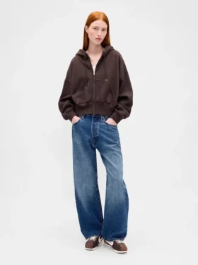 Felpa con cappuccio e zip Vintagesoft Wedge