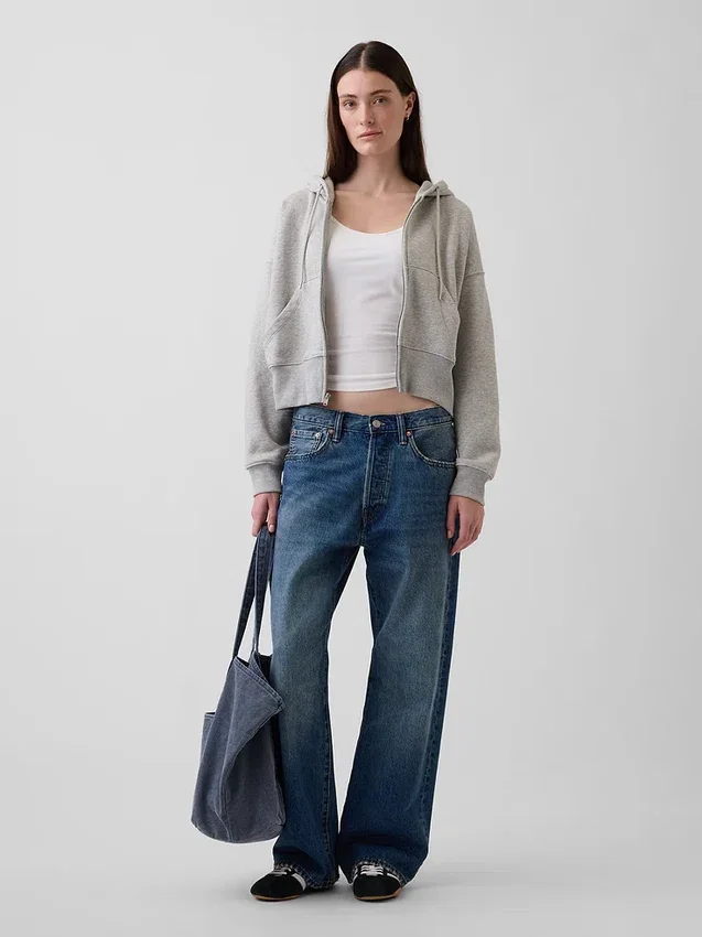Felpa con cappuccio e zip Vintagesoft Wedge