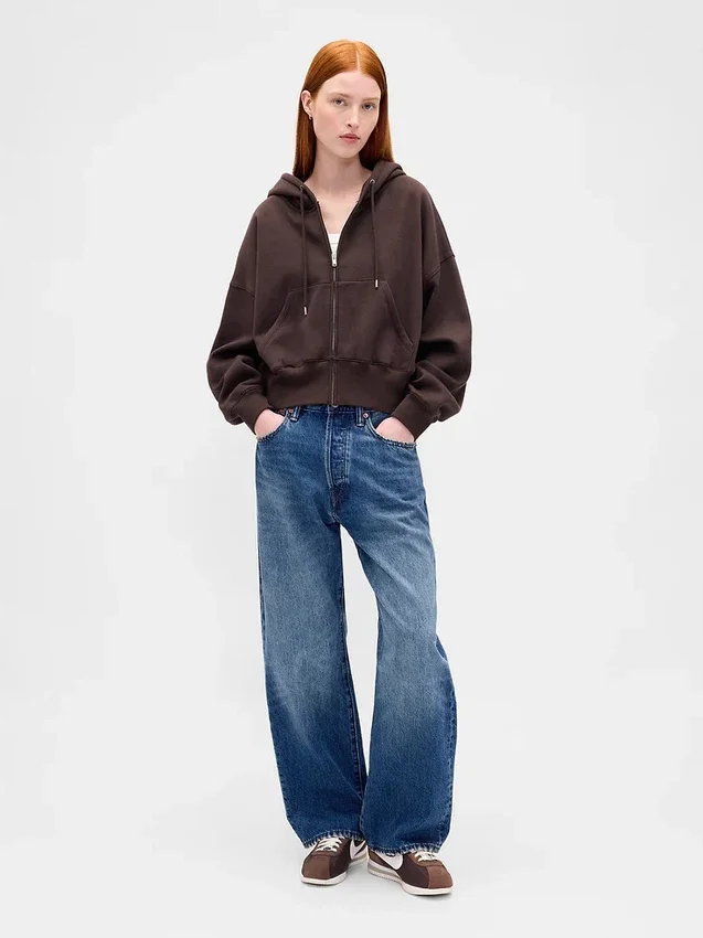 Felpa con cappuccio e zip Vintagesoft Wedge