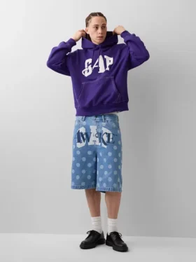 Felpa con cappuccio GAP × Awake Ny in tessuto pesante oversize con logo