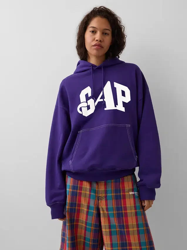Felpa con cappuccio GAP × Awake Ny in tessuto pesante oversize con logo