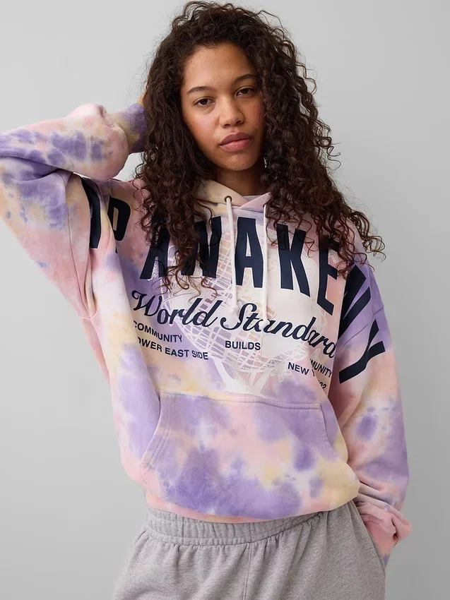 Felpa con cappuccio GAP × Awake Ny in tessuto pesante oversize con logo