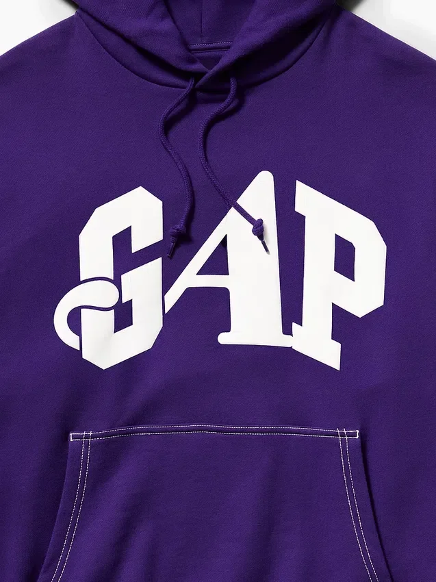 Felpa con cappuccio GAP × Awake Ny in tessuto pesante oversize con logo