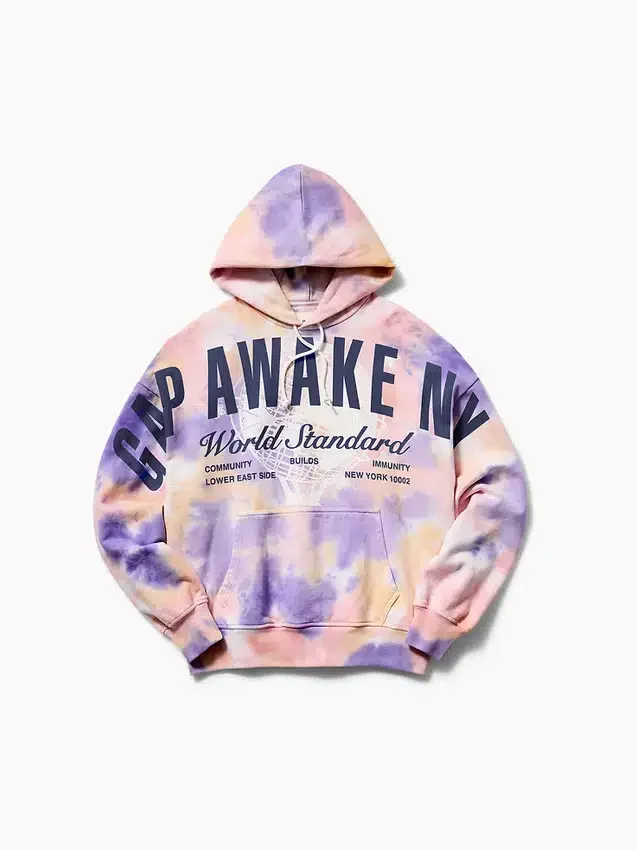 Felpa con cappuccio GAP × Awake Ny in tessuto pesante oversize con logo
