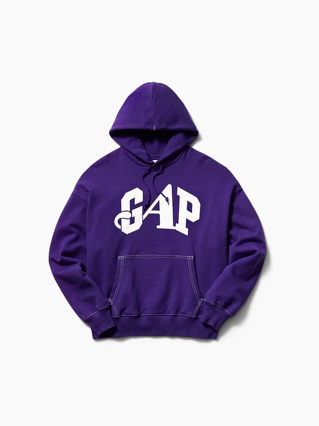 Felpa con cappuccio GAP × Awake Ny in tessuto pesante oversize con logo