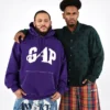 Felpa con cappuccio GAP × Awake Ny in tessuto pesante oversize con logo