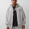 Felpa con cappuccio GAP × Awake Ny in tessuto pesante oversize con logo e cerniera