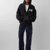 Felpa con cappuccio GAP × Awake Ny in tessuto pesante oversize con logo e cerniera
