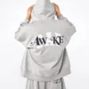 Felpa con cappuccio GAP × Awake Ny in tessuto pesante oversize con logo e cerniera