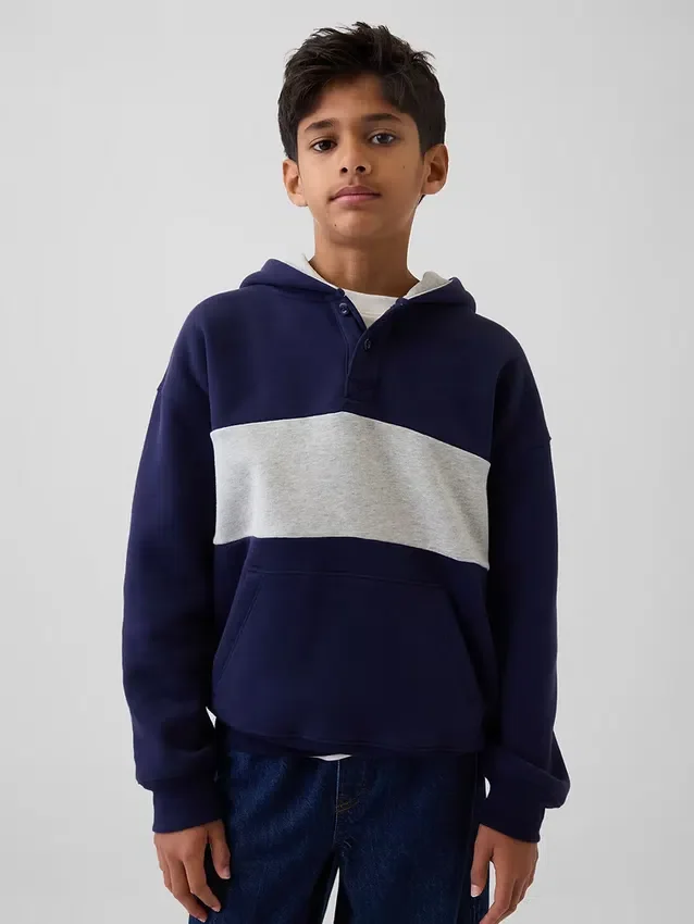 Felpa con cappuccio Henley Vintagesoft per bambini, vestibilità comoda
