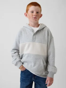 Felpa con cappuccio Henley Vintagesoft per bambini, vestibilità comoda