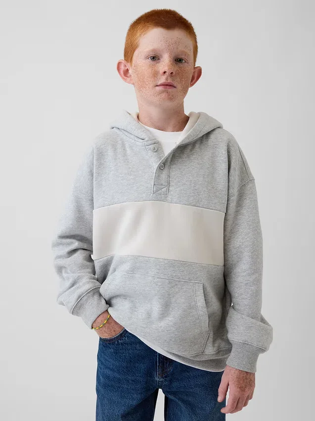 Felpa con cappuccio Henley Vintagesoft per bambini, vestibilità comoda