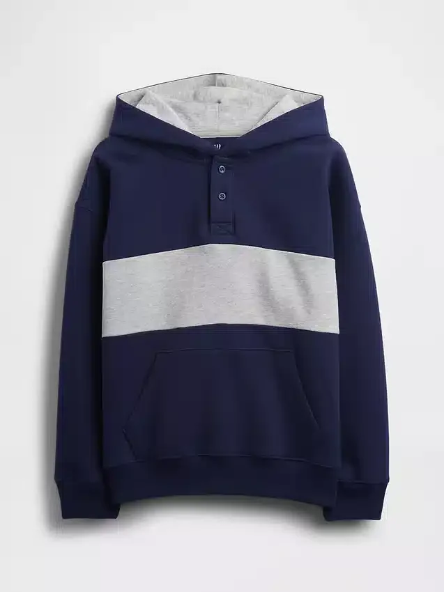 Felpa con cappuccio Henley Vintagesoft per bambini, vestibilità comoda