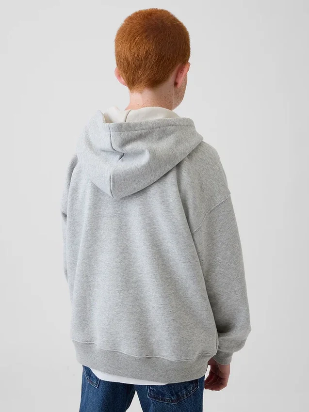 Felpa con cappuccio Henley Vintagesoft per bambini, vestibilità comoda
