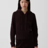 Felpa con cappuccio in maglia a trecce dal taglio ampio CashSoft