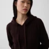 Felpa con cappuccio in maglia a trecce dal taglio ampio CashSoft