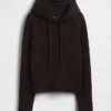 Felpa con cappuccio in maglia a trecce dal taglio ampio CashSoft