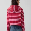 Felpa con cappuccio oversize a righe in spugna