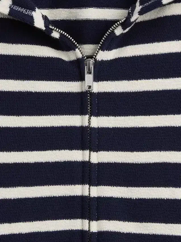 Felpa con cappuccio oversize a righe in spugna