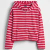 Felpa con cappuccio oversize a righe in spugna