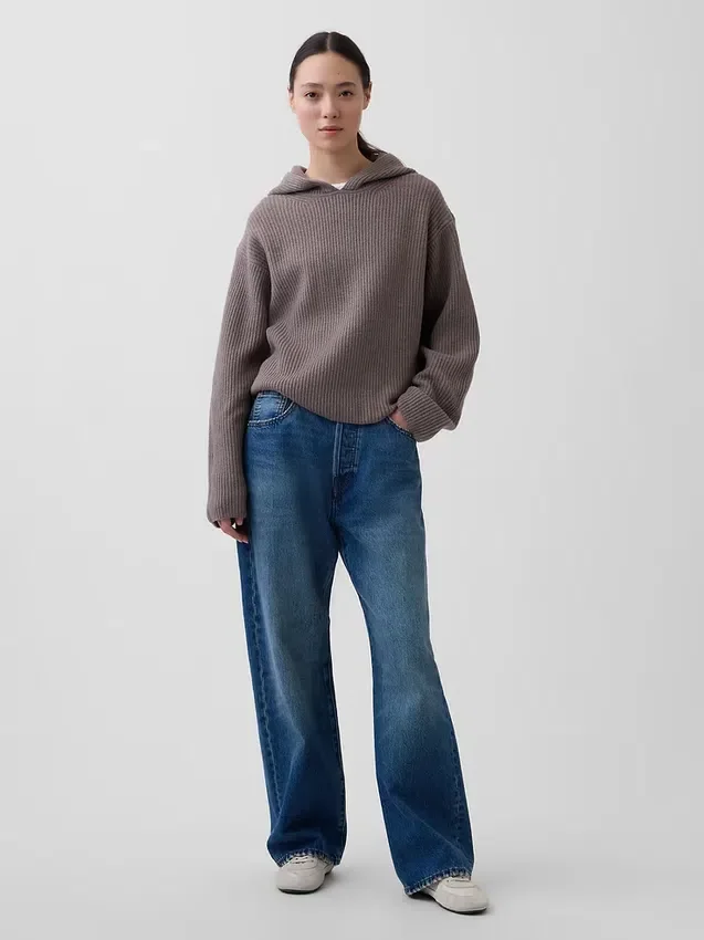 Felpa con cappuccio oversize CashSoft a maglia Shaker