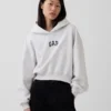 Felpa con cappuccio oversize corta con logo Vintagesoft