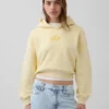 Felpa con cappuccio oversize corta con logo Vintagesoft