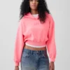 Felpa con cappuccio oversize corta con logo Vintagesoft