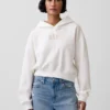 Felpa con cappuccio oversize corta con logo Vintagesoft