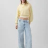 Felpa con cappuccio oversize corta con logo Vintagesoft