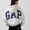 Felpa con cappuccio oversize corta con logo Vintagesoft