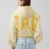 Felpa con cappuccio oversize corta con logo Vintagesoft