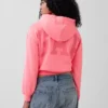 Felpa con cappuccio oversize corta con logo Vintagesoft