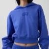 Felpa con cappuccio oversize corta con logo Vintagesoft