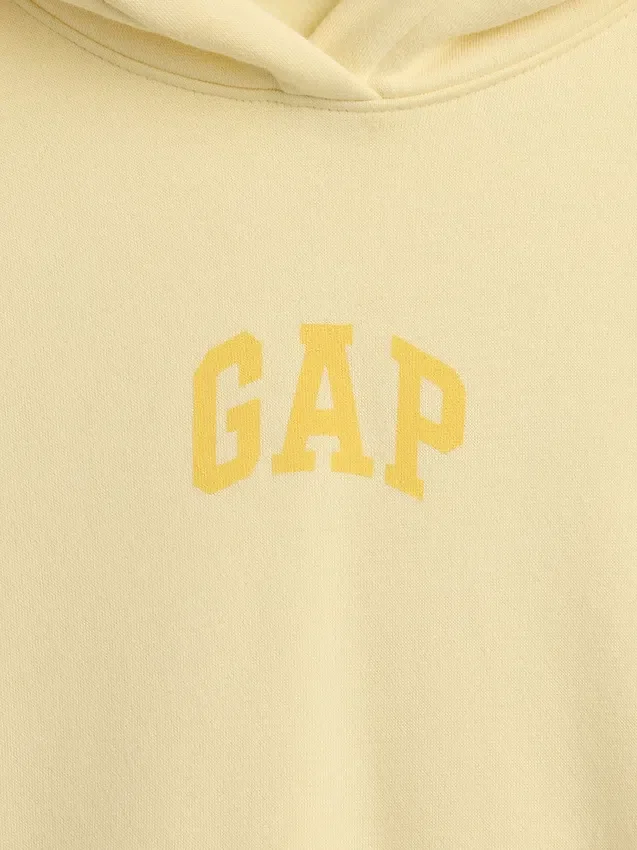 Felpa con cappuccio oversize corta con logo Vintagesoft