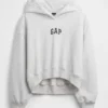Felpa con cappuccio oversize corta con logo Vintagesoft