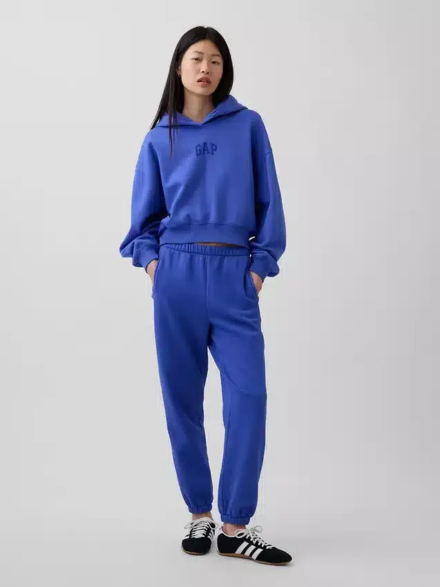 Felpa con cappuccio oversize corta con logo Vintagesoft