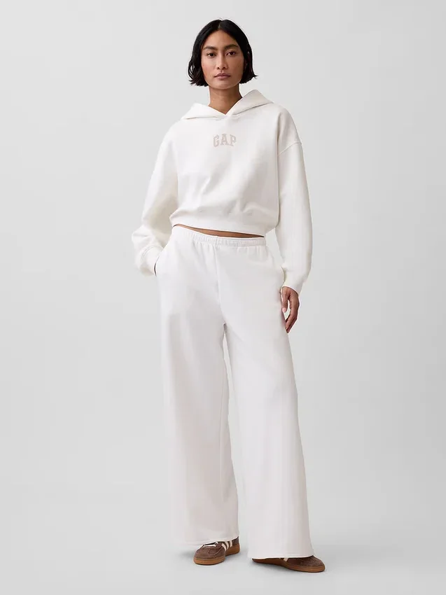 Felpa con cappuccio oversize corta con logo Vintagesoft