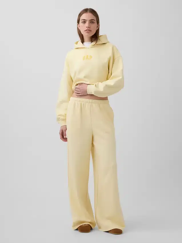 Felpa con cappuccio oversize corta con logo Vintagesoft