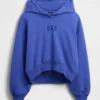 Felpa con cappuccio oversize corta con logo Vintagesoft