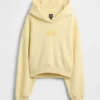 Felpa con cappuccio oversize corta con logo Vintagesoft