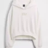 Felpa con cappuccio oversize corta con logo Vintagesoft
