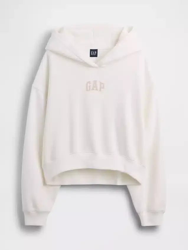 Felpa con cappuccio oversize corta con logo Vintagesoft