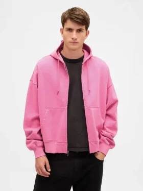 Felpa con cappuccio oversize corta e pesante per adulti