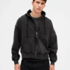 Felpa con cappuccio oversize corta e pesante per adulti