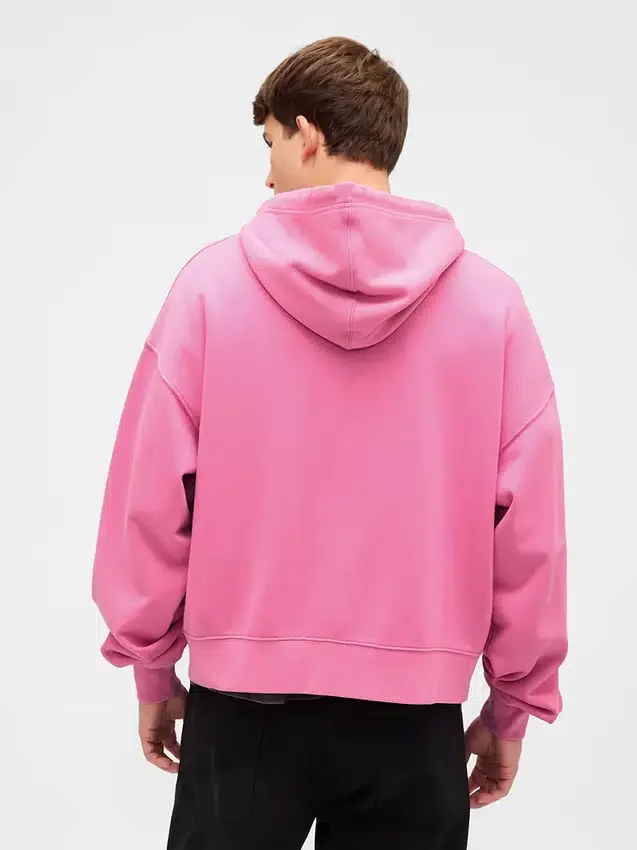 Felpa con cappuccio oversize corta e pesante per adulti