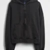 Felpa con cappuccio oversize corta e pesante per adulti